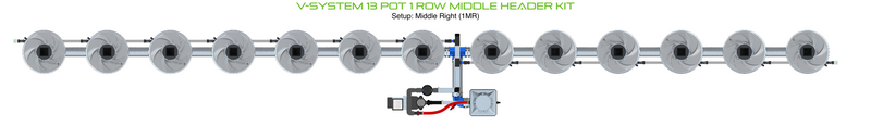 Alien Hydroponics V-SYSTEM 13 Pot 1 Row Kit