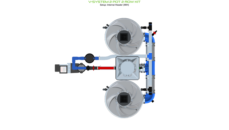 Alien Hydroponics V-SYSTEM 2 Pot 2 Row Kit