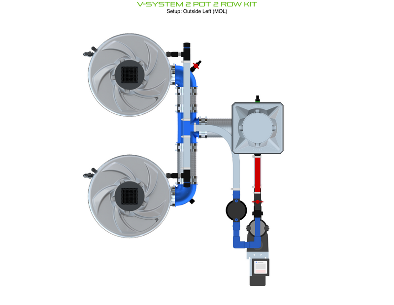 Alien Hydroponics V-SYSTEM 2 Pot 2 Row Kit