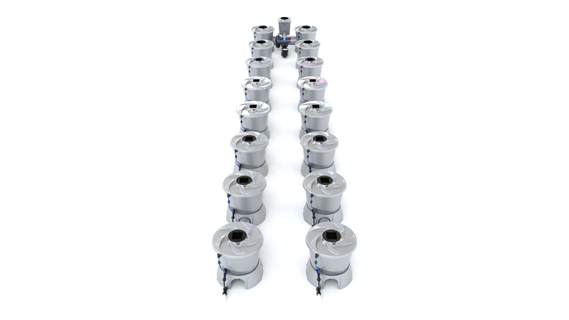 Alien Hydroponics V-SYSTEM 16 Pot 2 Row Kit