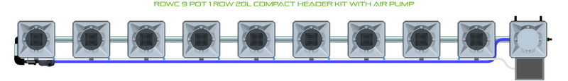 Alien Hydroponics RDWC 9 Pot 1 Row Kit