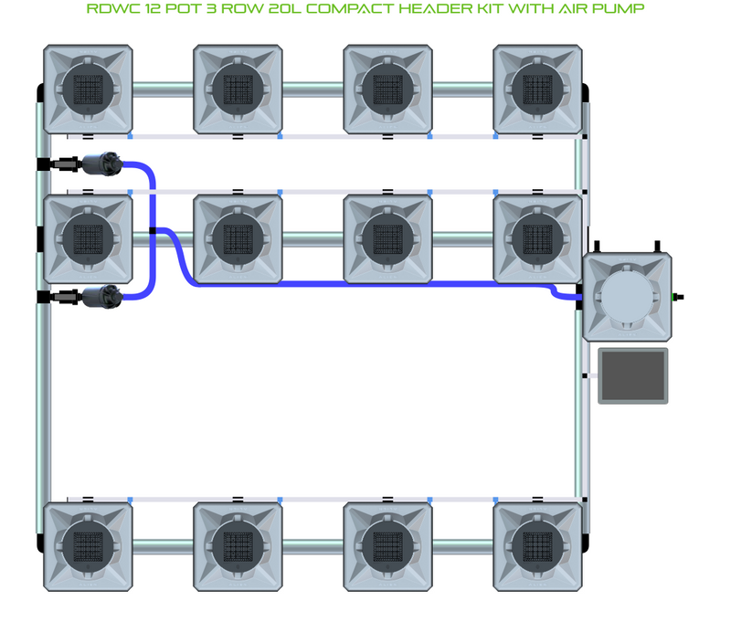 Alien Hydroponics RDWC 12 Pot 3 Row Kit