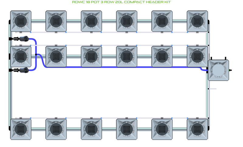 Alien Hydroponics RDWC 18 Pot 3 Row Kit