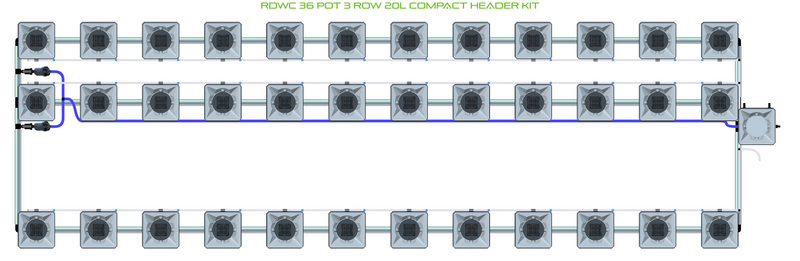 Alien Hydroponics RDWC 36 Pot 3 Row Kit