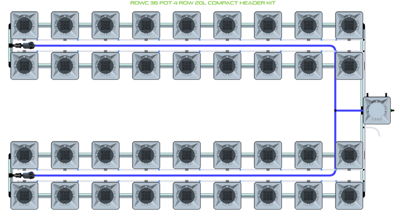 Alien Hydroponics RDWC 36 Pot 4 Row Kit