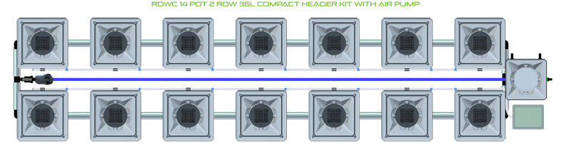 Alien Hydroponics RDWC 14 Pot 2 Row Kit