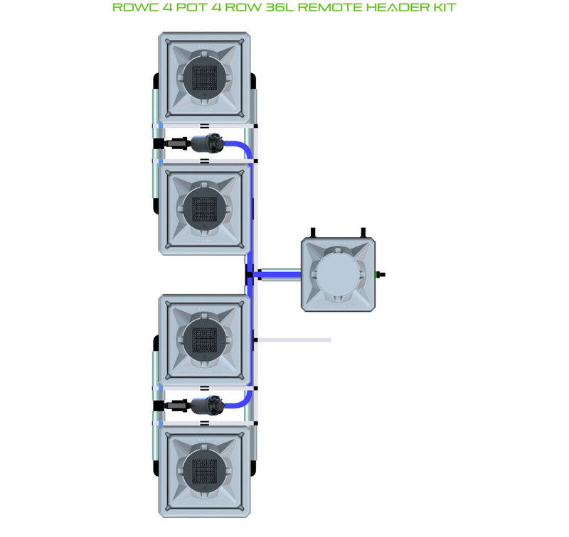 Alien Hydroponics RDWC 4 Pot 4 Row Kit
