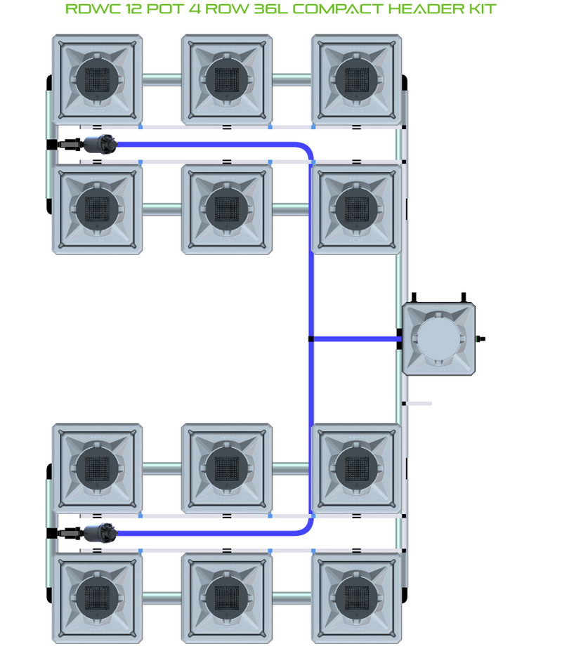 Alien Hydroponics RDWC 12 Pot 4 Row Kit