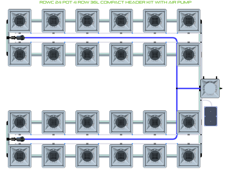 Alien Hydroponics RDWC 24 Pot 4 Row Kit