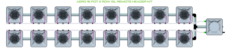 Alien Hydroponics AERO 16 Pot 2 Row Kit