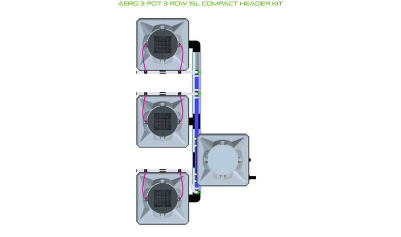 Alien Hydroponics AERO 3 Pot 3 Row Kit