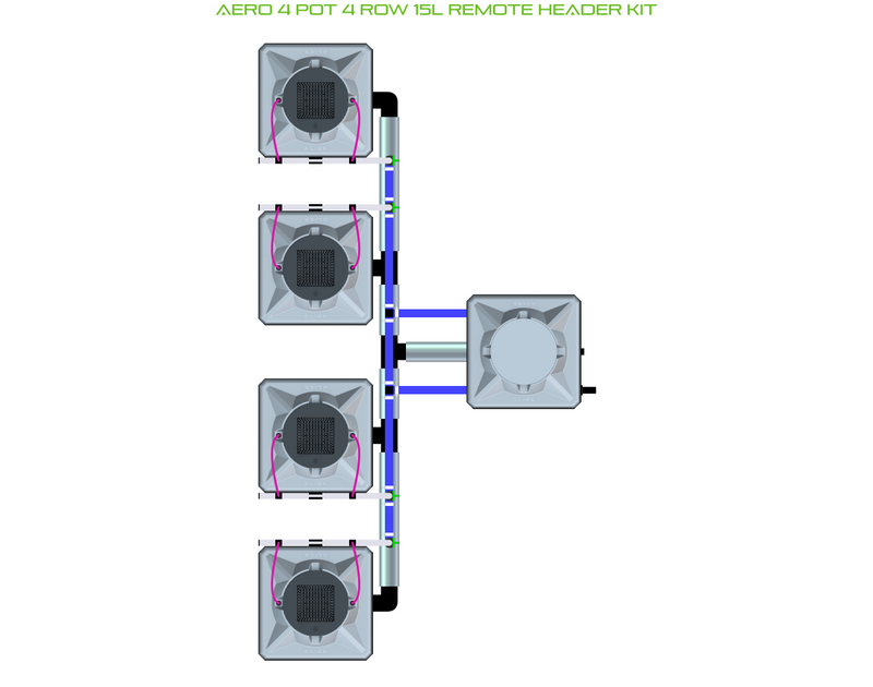 Alien Hydroponics AERO 4 Pot 4 Row Kit