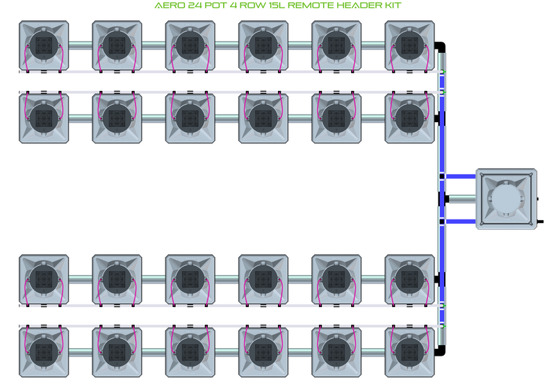 Alien Hydroponics AERO 24 Pot 4 Row Kit