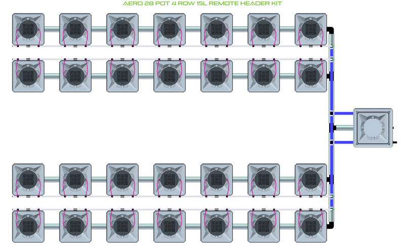 Alien Hydroponics AERO 28 Pot 4 Row Kit