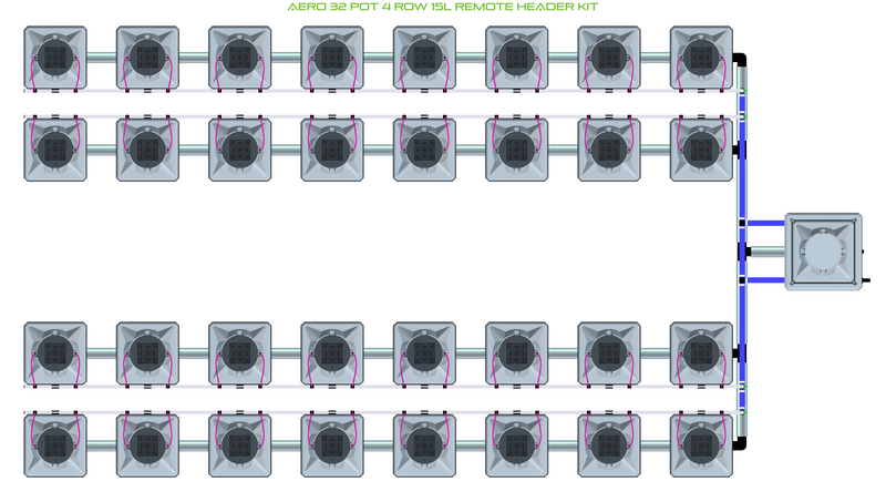 Alien Hydroponics AERO 32 Pot 4 Row Kit