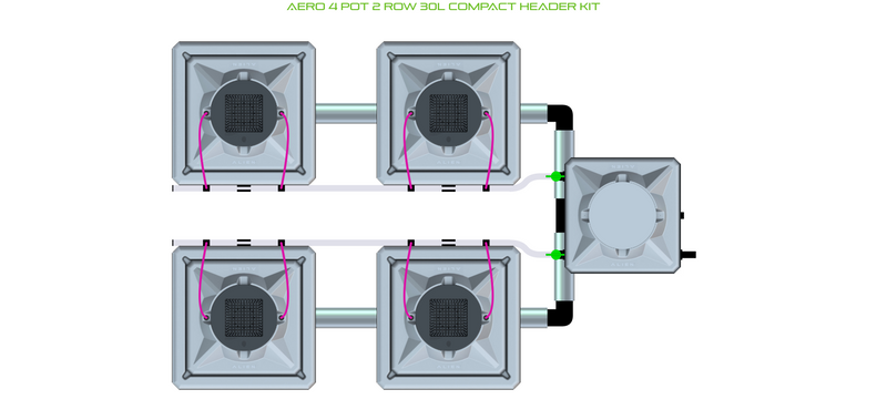 Alien Hydroponics AERO 4 Pot 2 Row Kit