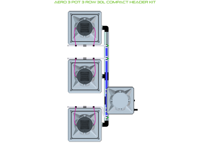 Alien Hydroponics AERO 3 Pot 3 Row Kit