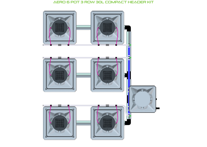 Alien Hydroponics AERO 6 Pot 3 Row Kit