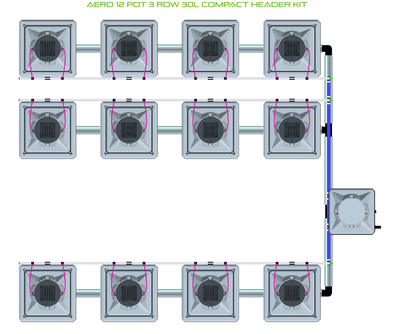 Alien Hydroponics AERO 12 Pot 3 Row Kit