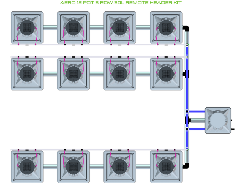 Alien Hydroponics AERO 12 Pot 3 Row Kit
