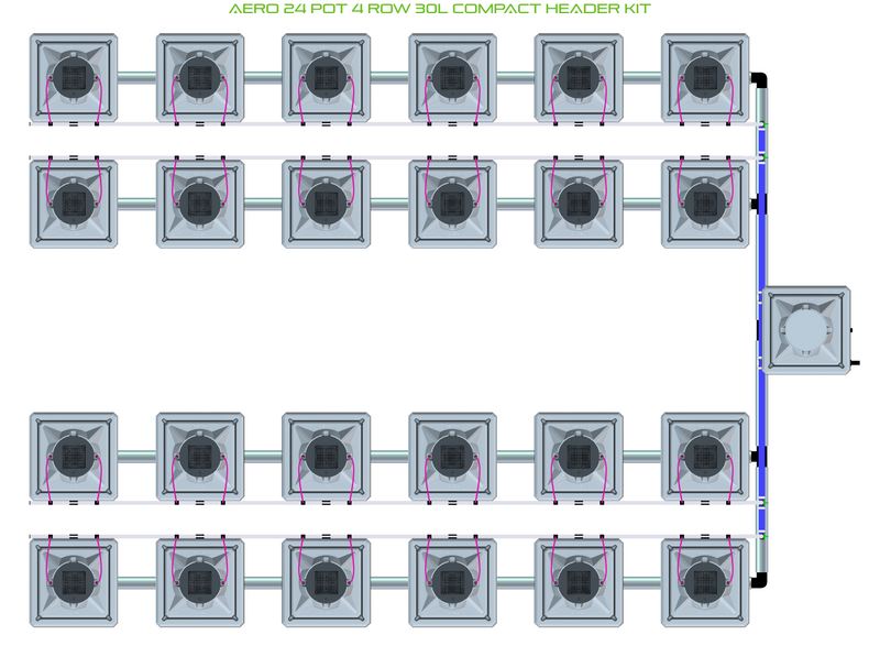 Alien Hydroponics AERO 24 Pot 4 Row Kit