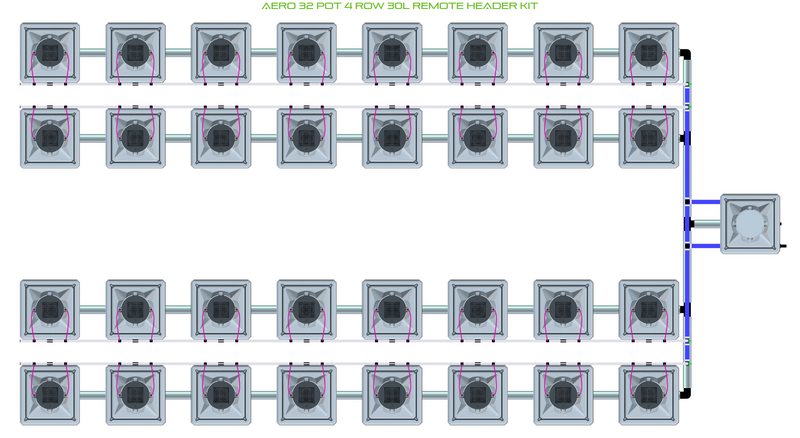 Alien Hydroponics AERO 32 Pot 4 Row Kit