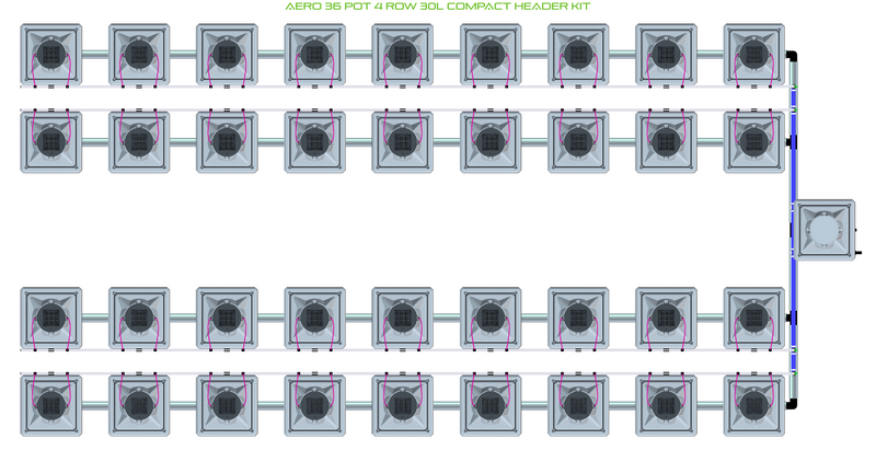 Alien Hydroponics AERO 36 Pot 4 Row Kit