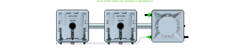 Alien Hydroponics RAIN 2 Pot 1 Row Kit