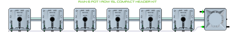 Alien Hydroponics RAIN 6 Pot 1 Row Kit