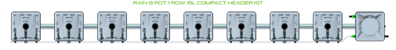 Alien Hydroponics RAIN 8 Pot 1 Row Kit