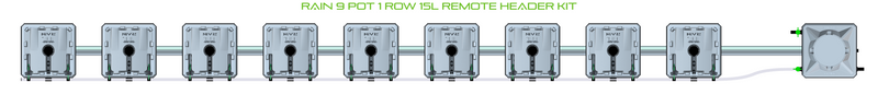 Alien Hydroponics RAIN 9 Pot 1 Row Kit