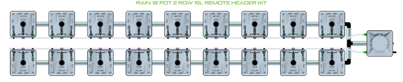 Alien Hydroponics RAIN 18 Pot 2 Row Kit