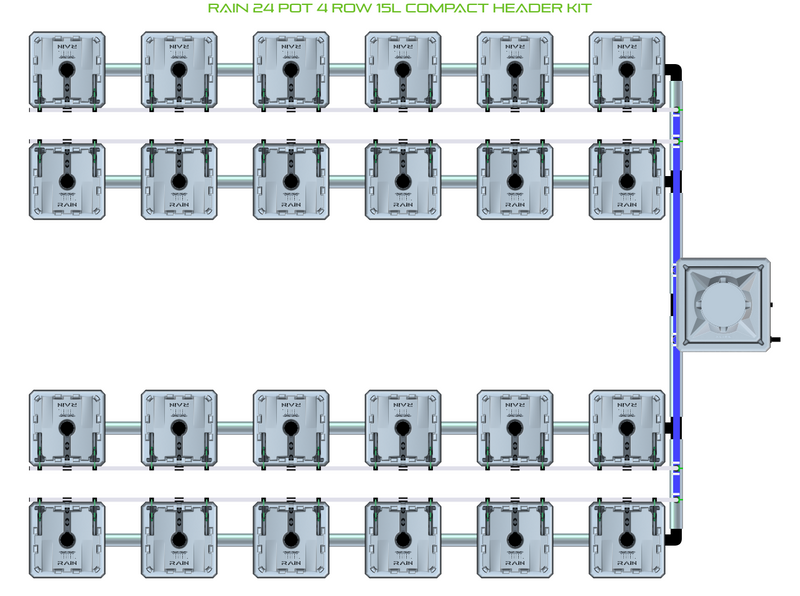 Alien Hydroponics RAIN 24 Pot 4 Row Kit