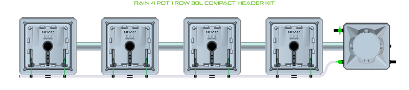 Alien Hydroponics RAIN 4 Pot 1 Row Kit