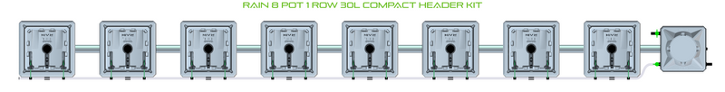 Alien Hydroponics RAIN 8 Pot 1 Row Kit