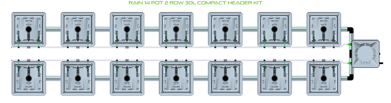 Alien Hydroponics RAIN 14 Pot 2 Row Kit