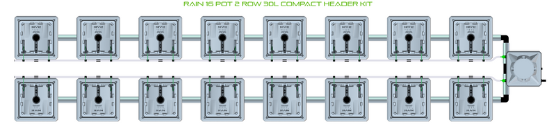 Alien Hydroponics RAIN 16 Pot 2 Row Kit