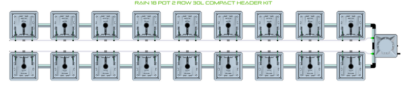 Alien Hydroponics RAIN 18 Pot 2 Row Kit
