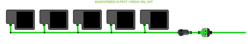 Alien Hydroponic EasyFeed 5 Pot 1 Row Kit