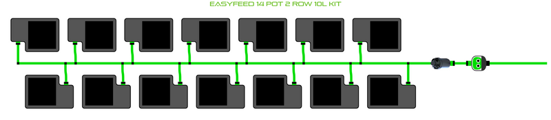 Alien Hydroponics EasyFeed 14 Pot 2 Row Kit