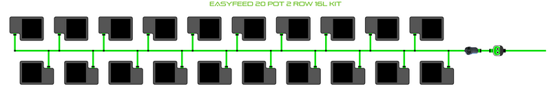 Alien Hydroponics EasyFeed 20 Pot 2 Row Kit