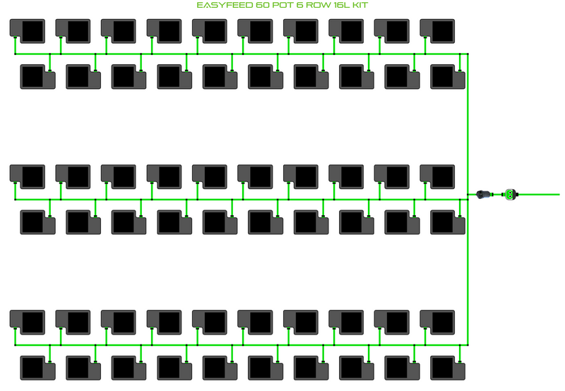 Alien Hydroponics EasyFeed 60 Pot 6 Row Kit