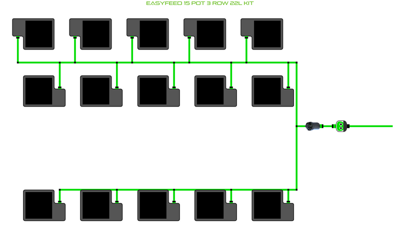 Alien Hydroponic EasyFeed 15 Pot 3 Row Kit