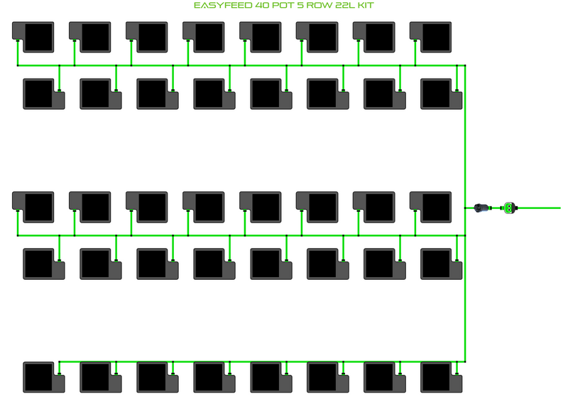 Alien Hydroponic EasyFeed 40 Pot 5 Row Kit