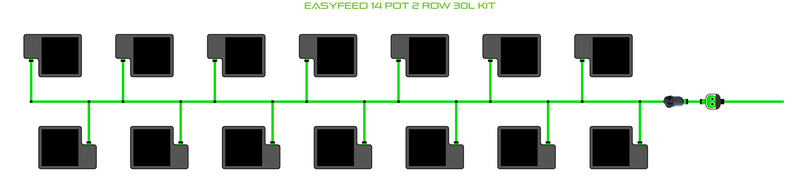 Alien Hydroponics EasyFeed 14 Pot 2 Row Kit
