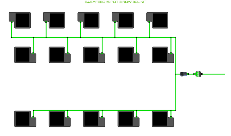 Alien Hydroponic EasyFeed 15 Pot 3 Row Kit