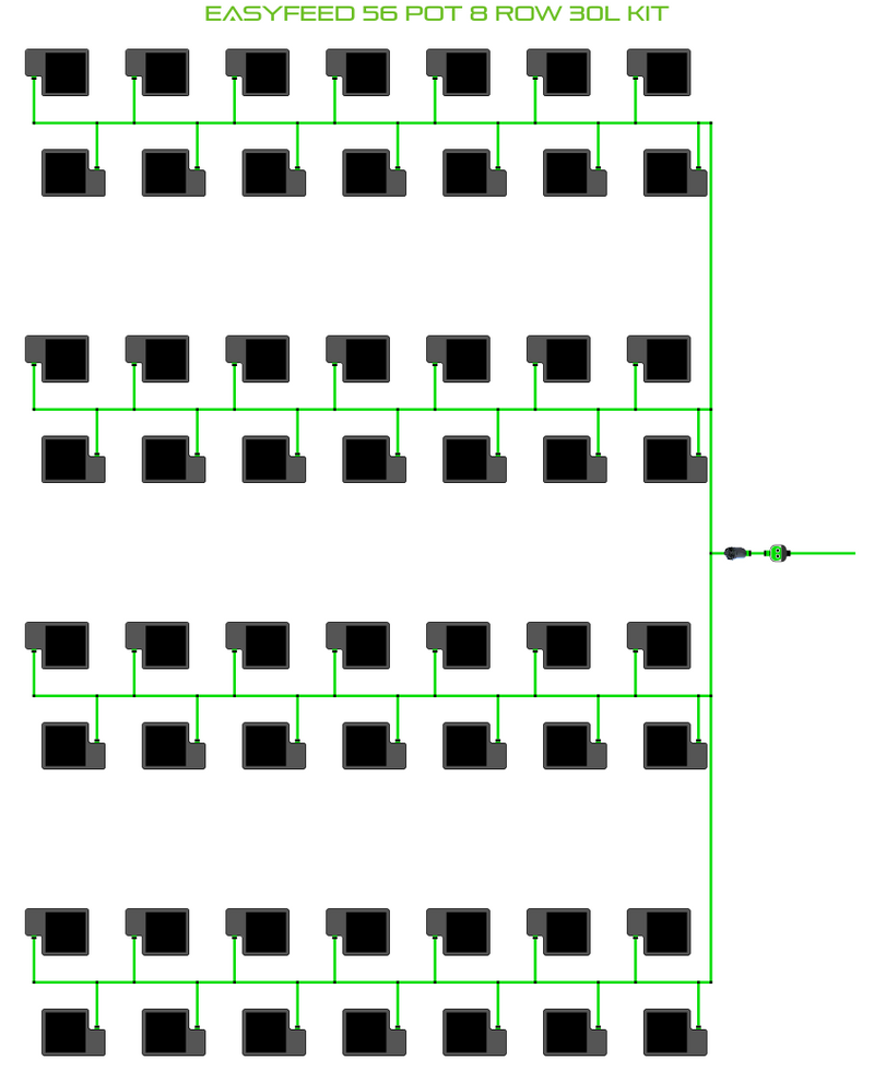 Alien Hydroponics EasyFeed 56 Pot 8 Row Kit