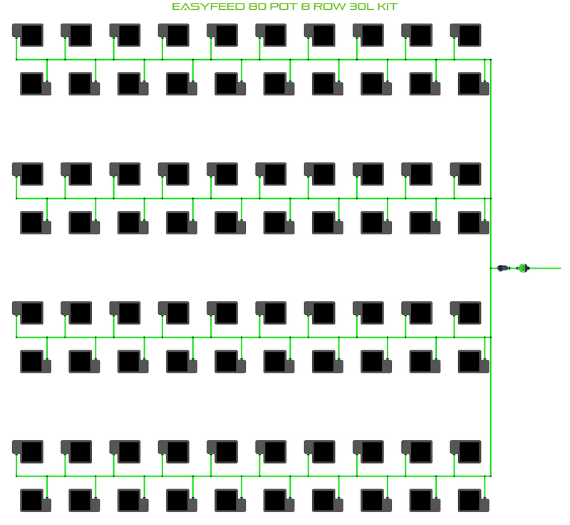 Alien Hydroponics EasyFeed 80 Pot 8 Row Kit