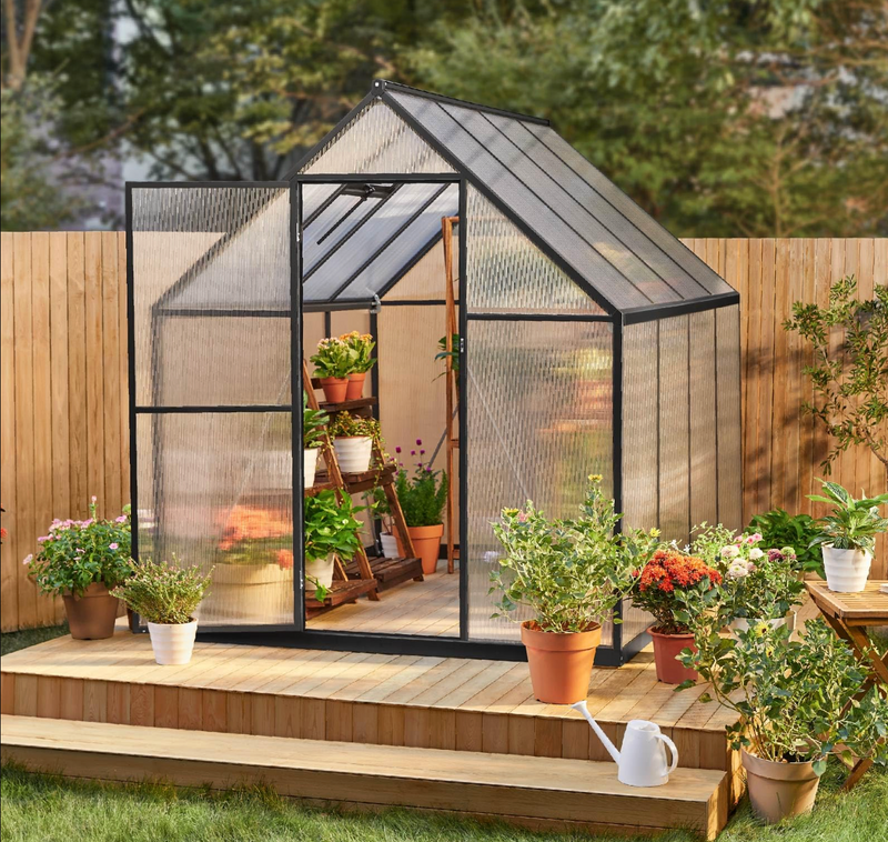 New Design Home Garden Greenhouse Backyard Courtyard Frame Garden Glass Greenhouses Kit