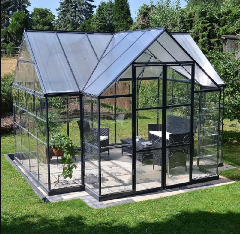 Modern Spacious Luxury Aluminum & Polycarbonate Garden Greenhouse Kit with Quick and Easy Installation